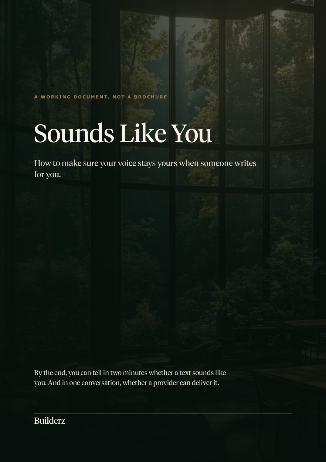 The working document “Sounds Like You”, set for A4