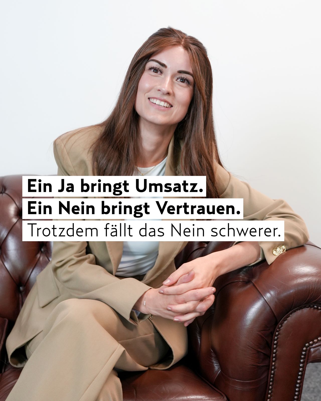 LinkedIn-Post: Ein Ja bringt Umsatz. Ein Nein bringt Vertrauen.